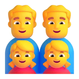 Family: man, man, girl, girl Fluent 3D emoji