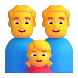 Family: man, man, girl Fluent 3D emoji