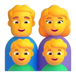 Family: man, woman, boy, boy Fluent 3D emoji