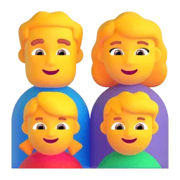 Family: man, woman, girl, boy Fluent 3D emoji