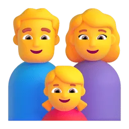 Family: man, woman, girl Fluent 3D emoji