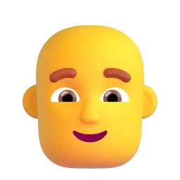 Man: bald Fluent 3D emoji
