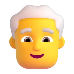 Man: white hair Fluent 3D emoji