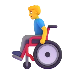 Man in manual wheelchair Fluent 3D emoji