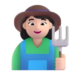 Woman Farmer Light Skin Tone Fluent 3D emoji