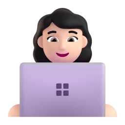 Woman Technologist Light Skin Tone Fluent 3D emoji