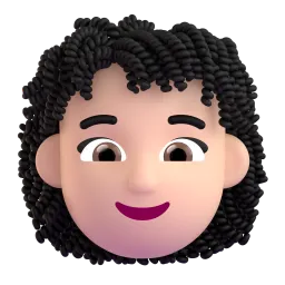 Frau: Krause Haare Fluent 3D emoji