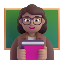 Woman Teacher Medium Light Skin Tone Fluent 3D emoji