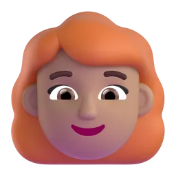 Woman, Medium-Light Skin Tone, Red Hair Fluent 3D emoji