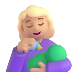 Wanita Menyusui Bayi: Kulit Sawo Matang Fluent 3D emoji