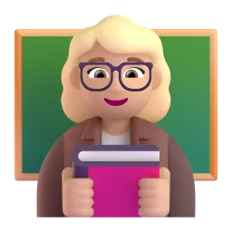 Woman Teacher Medium Dark Skin Tone Fluent 3D emoji