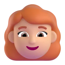 Woman Red Hair Medium Skin Tone Fluent 3D emoji