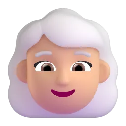 Woman White Hair Medium Skin Tone Fluent 3D emoji