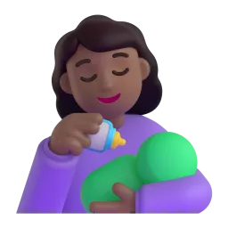 Wanita Nyusoni Botol: Kulit Sedheng-Peteng Fluent 3D emoji