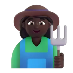 Woman Farmer: Dark Skin Tone Fluent 3D emoji