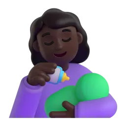 ጥቁር ሴት ጡት እያጠባች Fluent 3D emoji