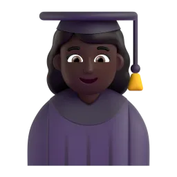 Woman Student: Dark Skin Tone Fluent 3D emoji