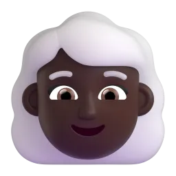 Frau mit weißen Haaren: Dunkle Hautfarbe Fluent 3D emoji