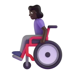 Wanita Di Kursi Roda: Warna Kulit Gelap Fluent 3D emoji