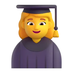 Woman student Fluent 3D emoji