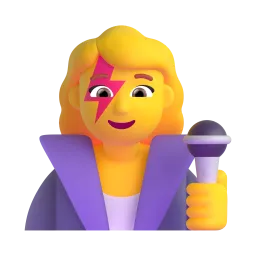 Woman singer Fluent 3D emoji