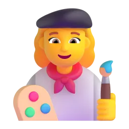 Woman artist Fluent 3D emoji