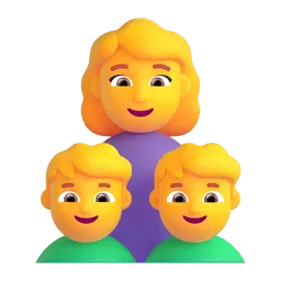 Family: woman, boy, boy Fluent 3D emoji