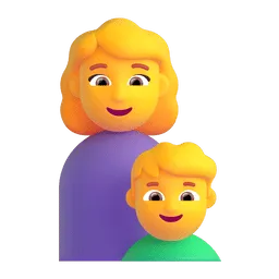 Family: woman, boy Fluent 3D emoji