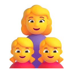 Family: woman, girl, girl Fluent 3D emoji
