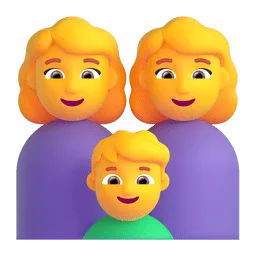 Family: woman, woman, boy Fluent 3D emoji