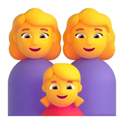 Family: woman, woman, girl Fluent 3D emoji
