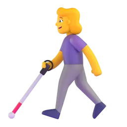 Woman with white cane Fluent 3D emoji