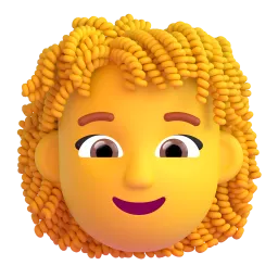 زن مو فرفری Fluent 3D emoji