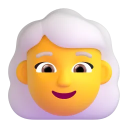 Woman: white hair Fluent 3D emoji