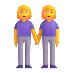 Two Women Holding Hands Fluent 3D emoji