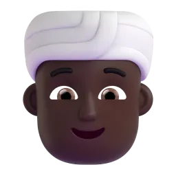 Person with Turban Dark Skin Tone Fluent 3D emoji