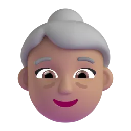 Old Woman Medium Light Skin Tone Fluent 3D emoji