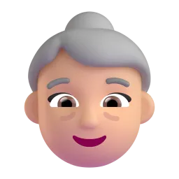 Matandang Babae: Katamtamang Kulay ng Balat Fluent 3D emoji