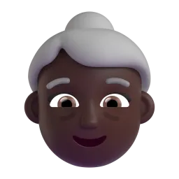 Old Woman: Dark Skin Tone Fluent 3D emoji