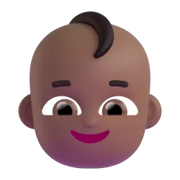 Sanggol: Medium-Dark Skin Tone Fluent 3D emoji
