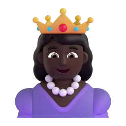 Prinzessin: Dunkle Hautfarbe Fluent 3D emoji