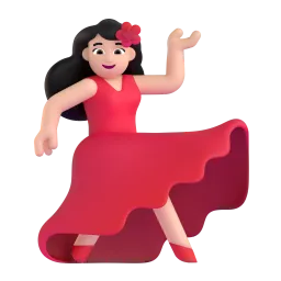 নৃত্যরত নারী (হালকা ত্বক) Fluent 3D emoji