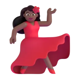 Danseuse peau bronzée Fluent 3D emoji