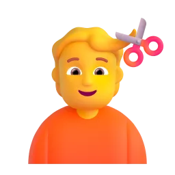 Person getting haircut Fluent 3D emoji