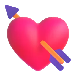 Heart with arrow Fluent 3D emoji