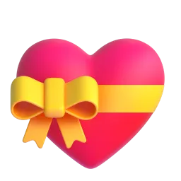 Heart with ribbon Fluent 3D emoji