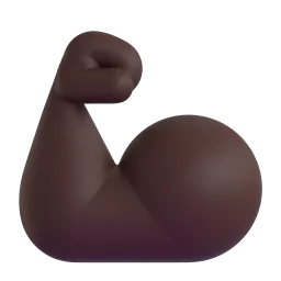 Flexed Biceps: Dark Skin Tone Fluent 3D emoji