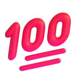 Hundred Points Fluent 3D emoji