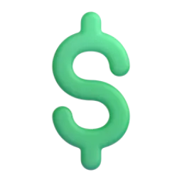 Heavy dollar sign Fluent 3D emoji