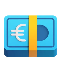 Euro banknote Fluent 3D emoji